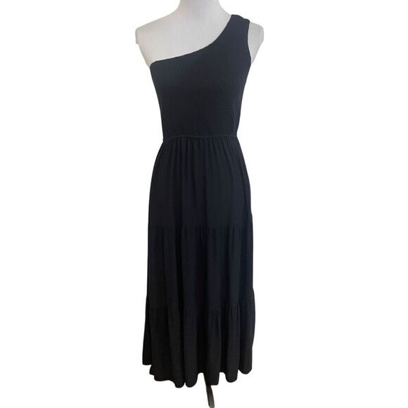 ZCSIA Summer Boho One Shoulder Sleeveless Ruffle Smocked Beach Party Tiered Midi - Picture 1 of 11